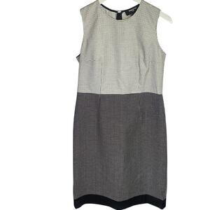 Paule Ka Paris Modern Black White Geometric Sleeveless Shift Dress W-616 Size 10